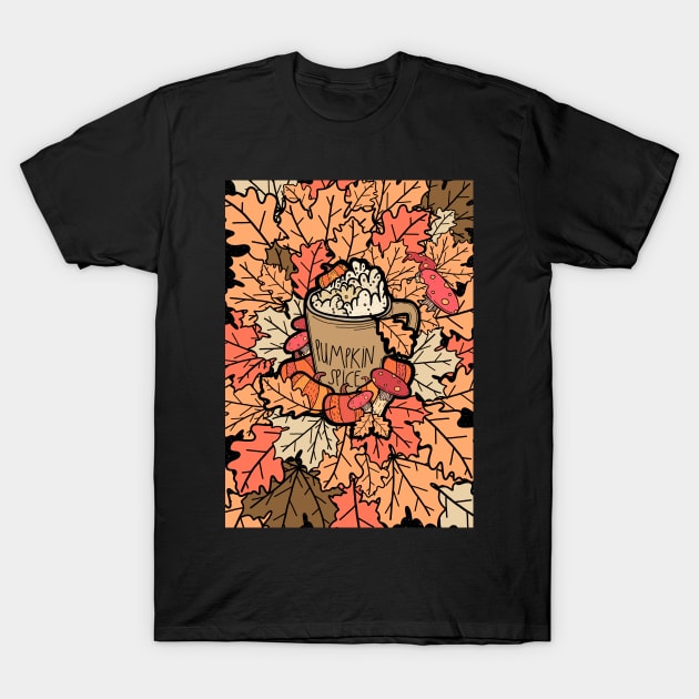 Pumpkin spice latte T-Shirt by Swadeillustrations